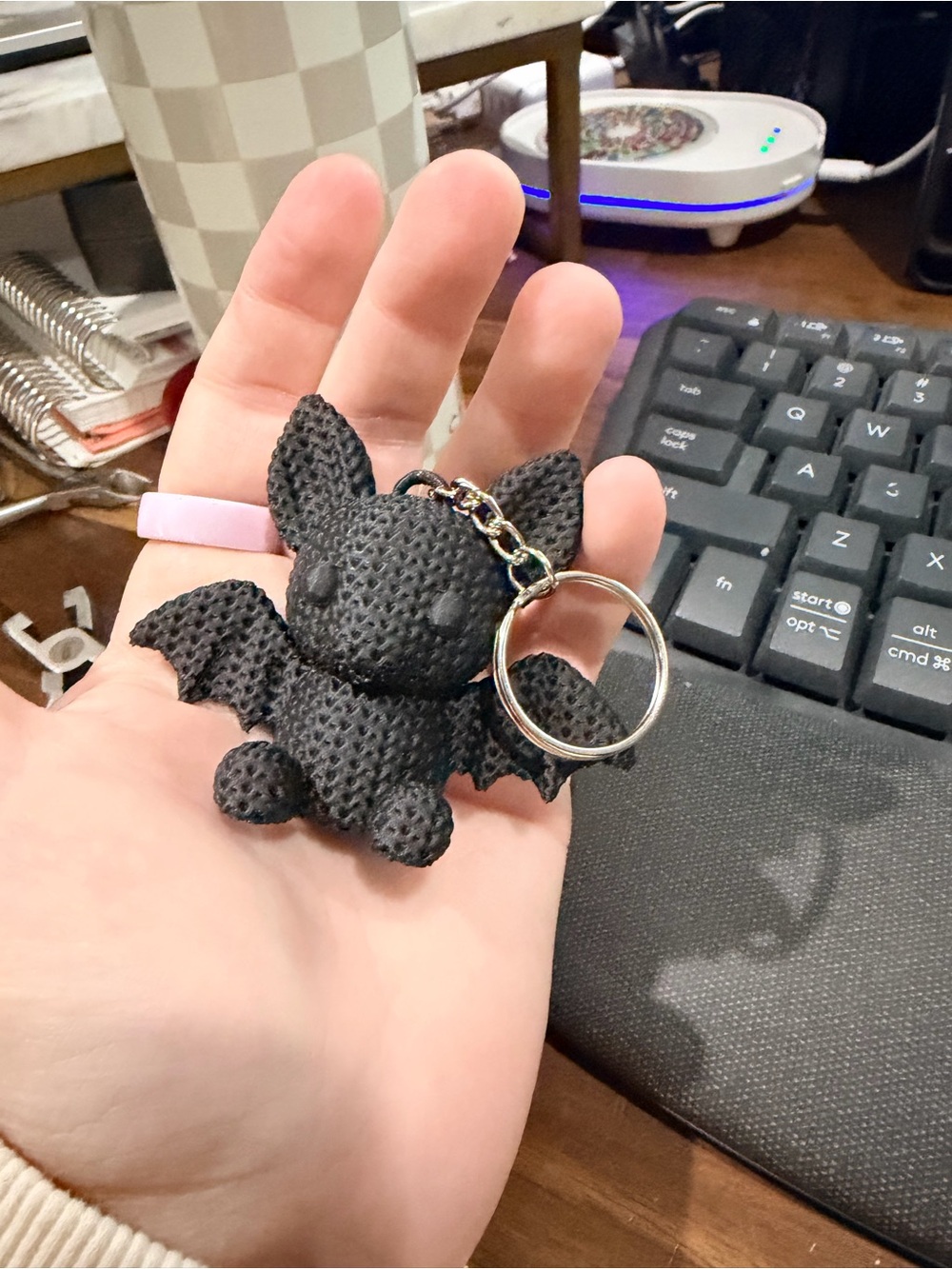 Halloween “Knitted” Look Bat Keychain/Bag Charm - Picture 3 of 5